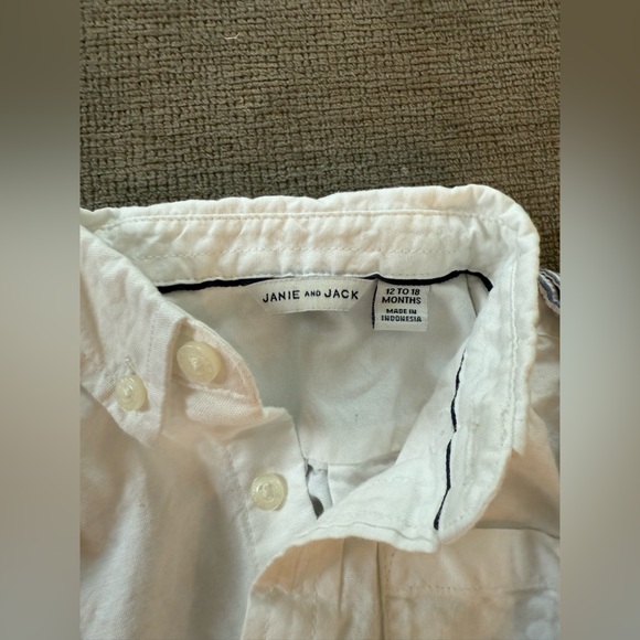 Janie and Jack Blue and White Striped Overalls - Picture 2 of 2